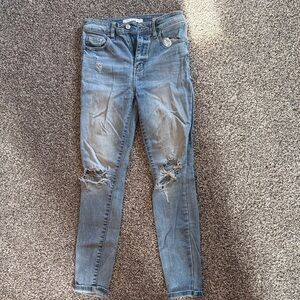 Eunina Women's Distressed Blue Skinny Jeans Size 1/25